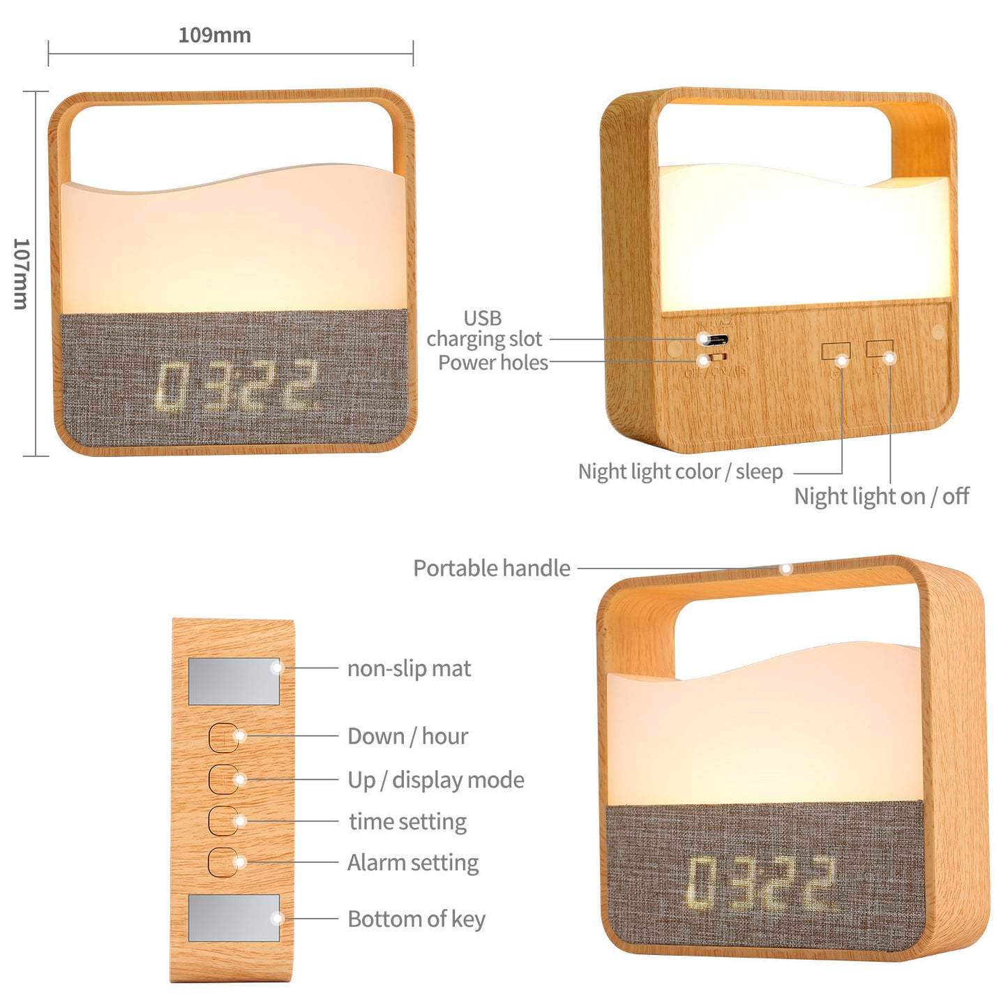 Wooden Alarm Clock