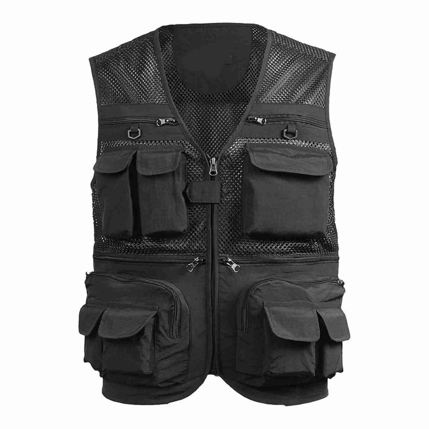 Fishing Vest Breathable Fishing Travel Mesh Vest with Zipper Pockets Summer Work Vest for Outdoor Activities