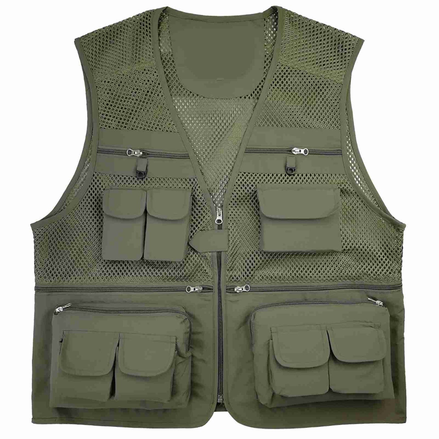 Fishing Vest Breathable Fishing Travel Mesh Vest with Zipper Pockets Summer Work Vest for Outdoor Activities