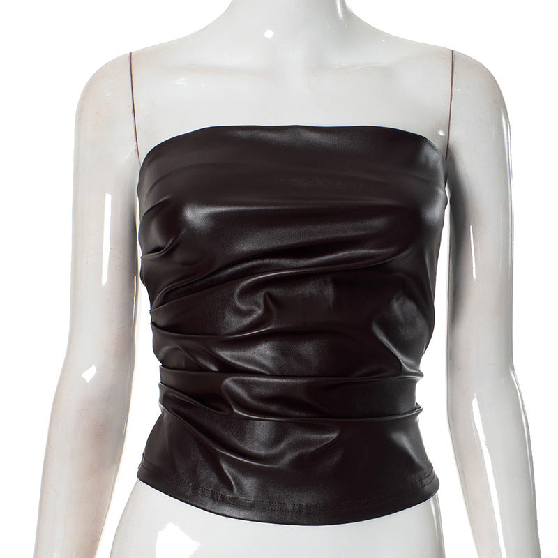 Women's Fashion Clothing Tank-top Leather