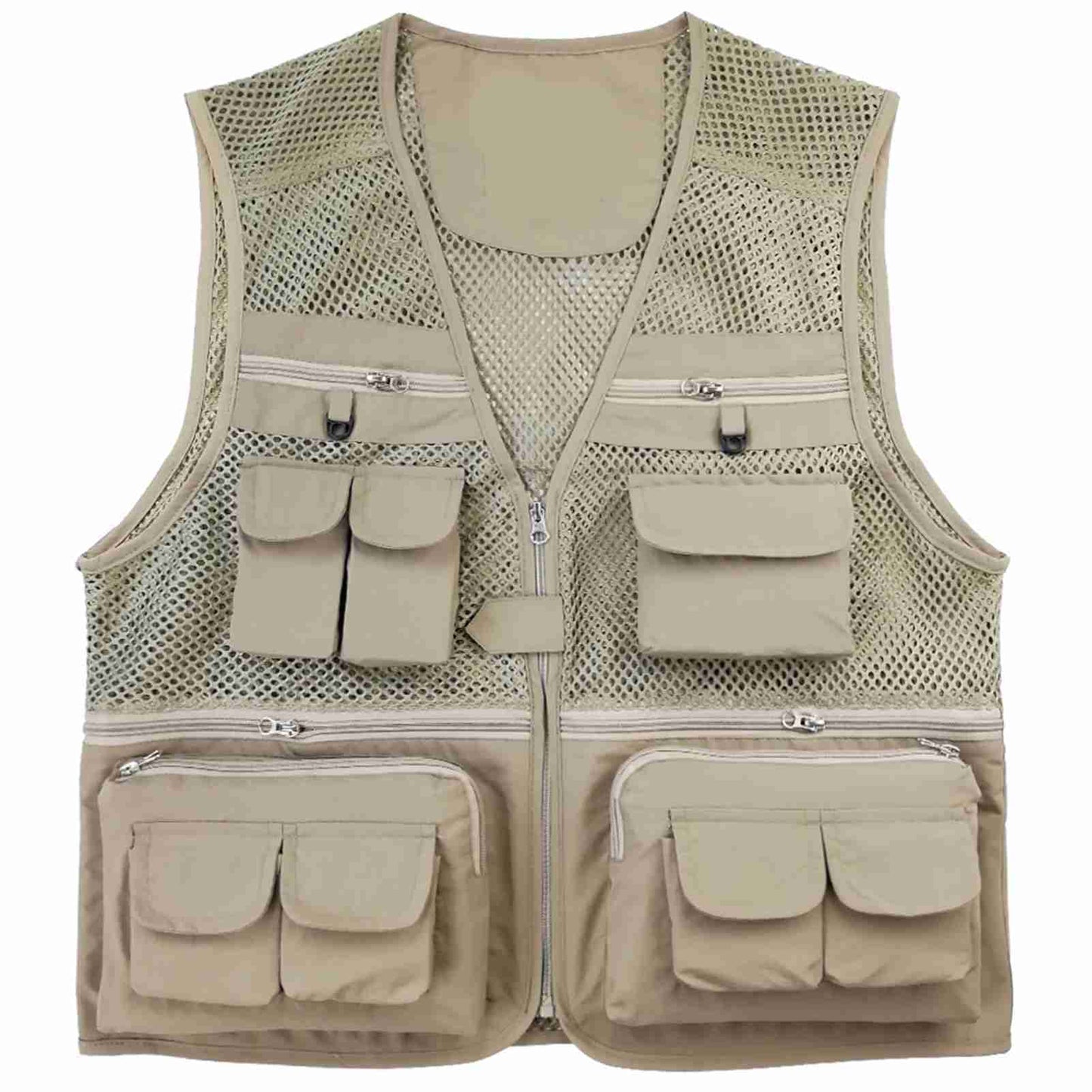 Fishing Vest Breathable Fishing Travel Mesh Vest with Zipper Pockets Summer Work Vest for Outdoor Activities