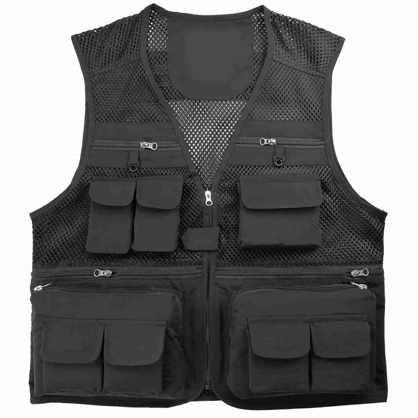 Fishing Vest Breathable Fishing Travel Mesh Vest with Zipper Pockets Summer Work Vest for Outdoor Activities